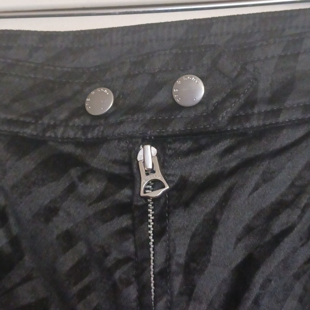 Rag & Bone Black Velvet Nina Zebra High Rise Exposed Zipper Skinny Jeans, Sz 31 - Picture 4 of 16